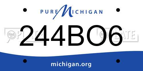 244BO6 Michigan License Plate