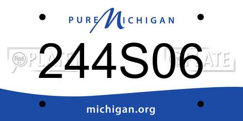 244S06 Michigan License Plate