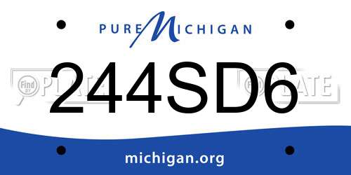 244SD6 Michigan License Plate