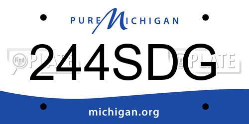244SDG Michigan License Plate