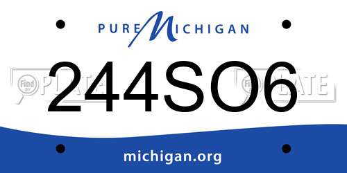 244SO6 Michigan License Plate