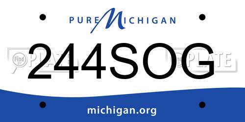 244SOG Michigan License Plate
