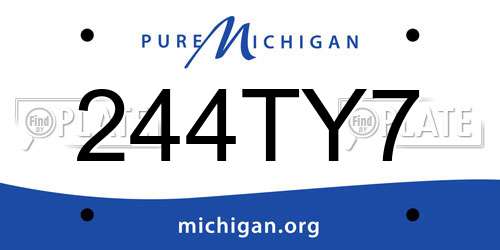 244TY7 Michigan License Plate