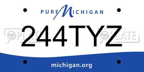 244TYZ Michigan License Plate