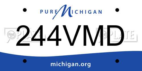244VMD Michigan License Plate