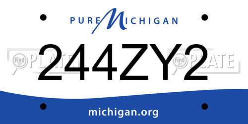 244ZY2 Michigan License Plate
