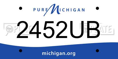 2452UB Michigan License Plate