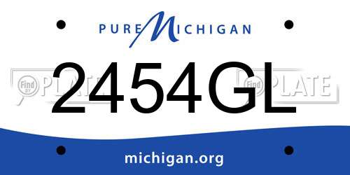 2454GL Michigan License Plate