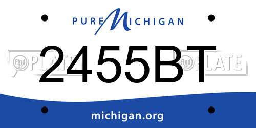 2455BT Michigan License Plate