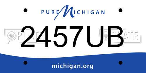 2457UB Michigan License Plate