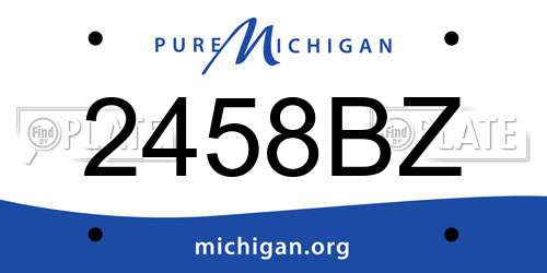 2458BZ Michigan License Plate
