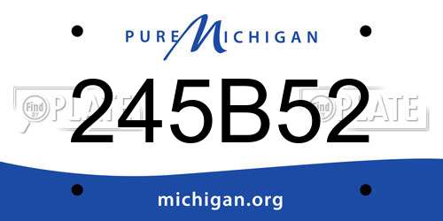 245B52 Michigan License Plate
