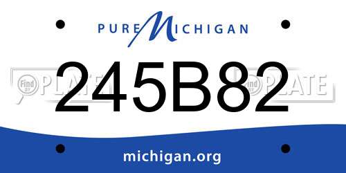 245B82 Michigan License Plate
