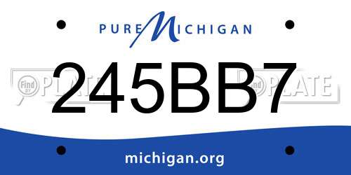 245BB7 Michigan License Plate
