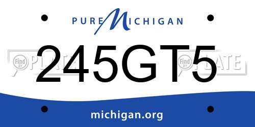 245GT5 Michigan License Plate