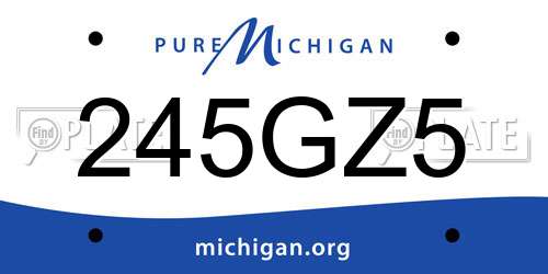 245GZ5 Michigan License Plate