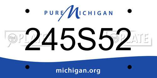 245S52 Michigan License Plate