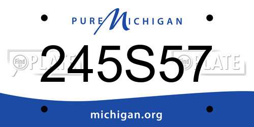 245S57 Michigan License Plate