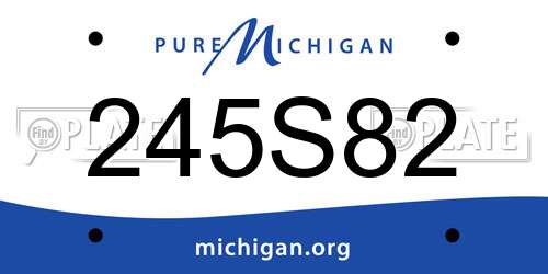 245S82 Michigan License Plate