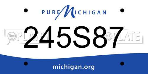 245S87 Michigan License Plate