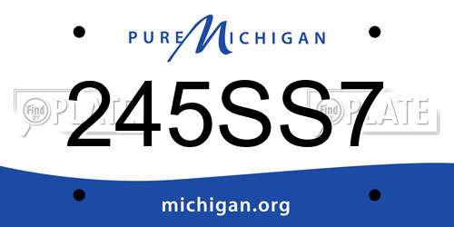 245SS7 Michigan License Plate