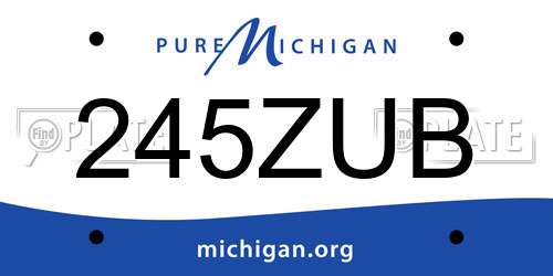 245ZUB Michigan License Plate
