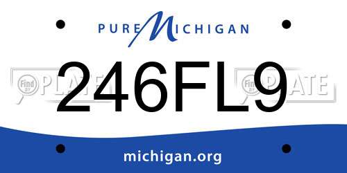 246FL9 Michigan License Plate