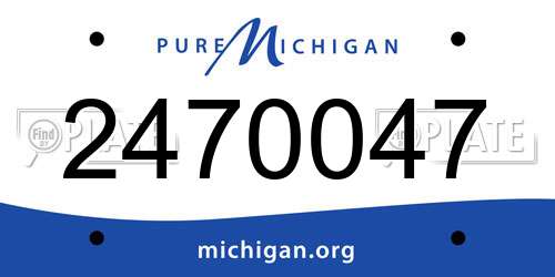 2470047 Michigan License Plate