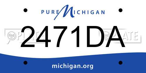 2471DA Michigan License Plate