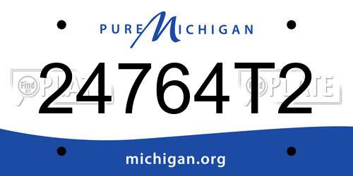 24764T2 Michigan License Plate