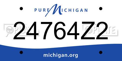 24764Z2 Michigan License Plate