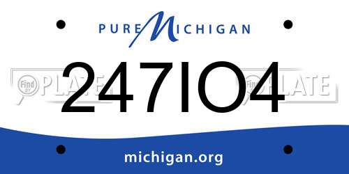 247IO4 Michigan License Plate