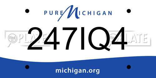 247IQ4 Michigan License Plate
