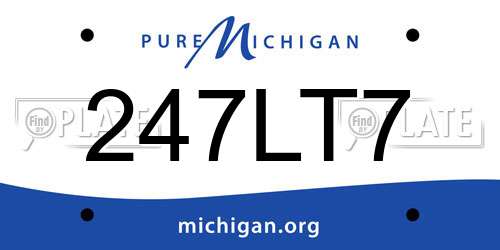 247LT7 Michigan License Plate