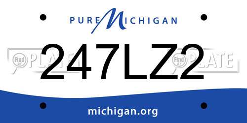 247LZ2 Michigan License Plate