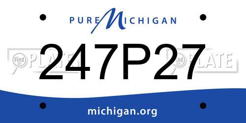 247P27 Michigan License Plate