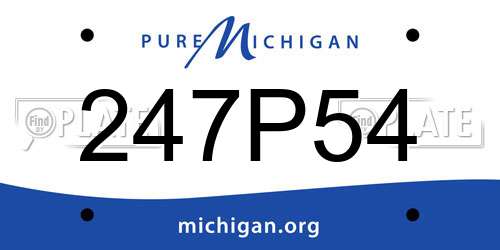 247P54 Michigan License Plate