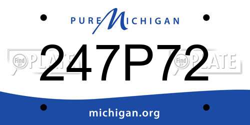 247P72 Michigan License Plate