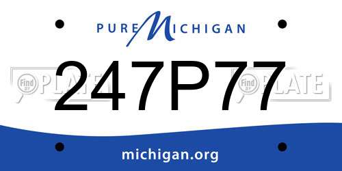 247P77 Michigan License Plate