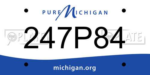 247P84 Michigan License Plate