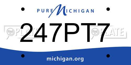 247PT7 Michigan License Plate