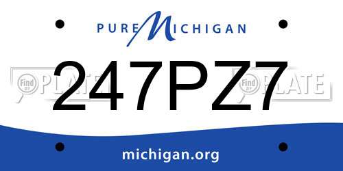 247PZ7 Michigan License Plate