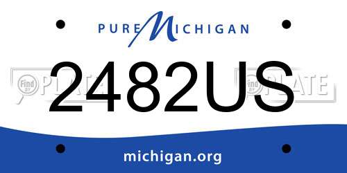 2482US Michigan License Plate