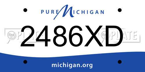 2486XD Michigan License Plate