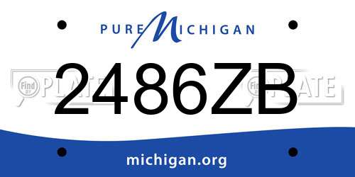 2486ZB Michigan License Plate