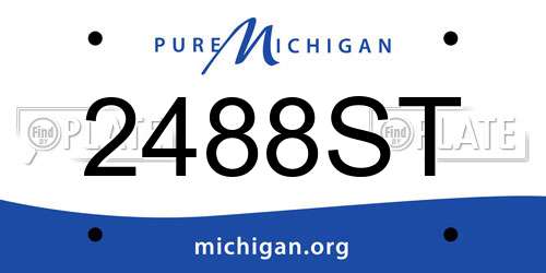 2488ST Michigan License Plate