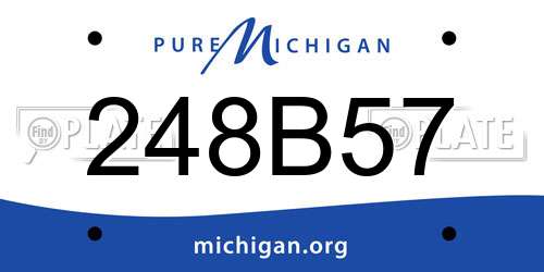 248B57 Michigan License Plate