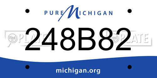 248B82 Michigan License Plate