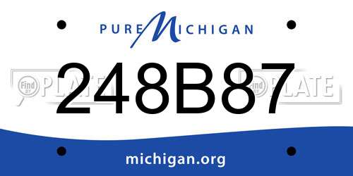248B87 Michigan License Plate