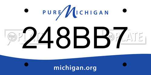 248BB7 Michigan License Plate